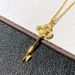 T home V gold high version light luxury heart crown key necklace female fashion all match net red full diamond women's sweater chain key_ipsvogv.com