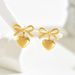 Simplicity, fragrance, Japanese and Korean style heart elegant bow design, college style, high-end feeling ear,_ipsvogv.com