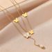 Sweet Fashionable Japanese And Korean Temperament, Smooth Butterfly Shell, Long Tassel Pearl Pendant, Double-layer_ipsvogv.com