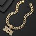 Glass Dia Letter ICE Pendant Niche Personality Cool Men's Versatile Jewelry Watch Buckle Necklace_ipsvogv.com