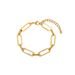 Exquisite Stainless Steel Rectangular Gold PVD Electroplated Hand Cut Chain Bracelet, Jewelry For Women_ipsvogv.com
