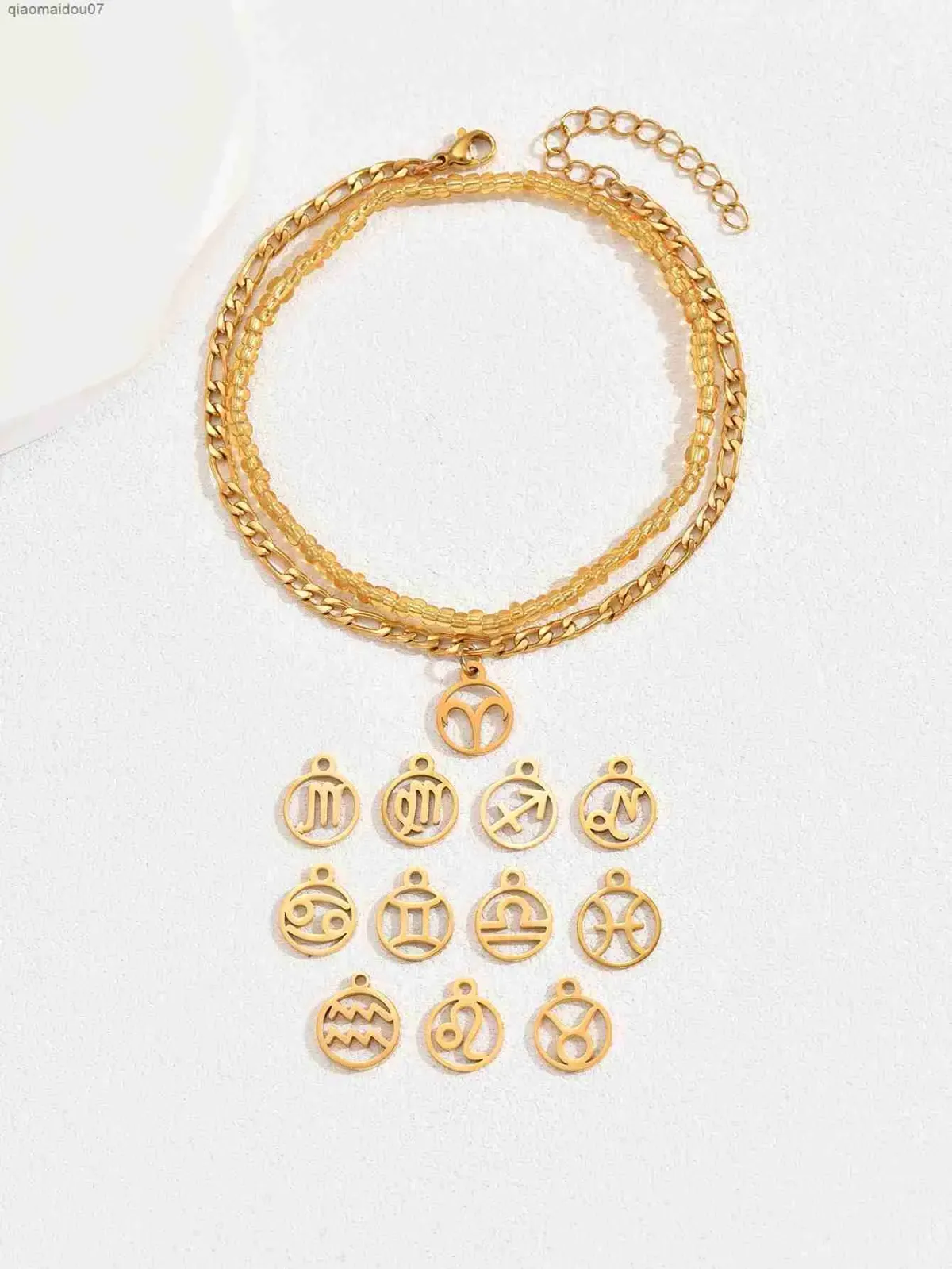 Anklets Fashion Gold Twee Constellations Pendant Ankle Chain (21+5cm)L2403_ipsvogv.com
