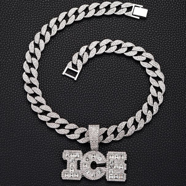 American Hip-hop Street Necklace Full Of Diamonds, Personalized Rap, Purple Word Ice Mother Pendant Jewelry, Cuban Chain_ipsvogv.com