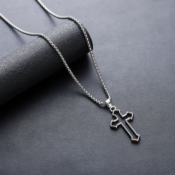 Cross Necklace For Men, Made Of Titanium Steel That Does Not Fade, With A High-end Feel And Versatile Personality_ipsvogv.com