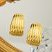 Ins Internet Celebrity Style Gold Geometric Stripe Texture Unique Niche Line Brass Stud Earrings_ipsvogv.com