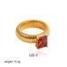 Women’s Jewelry Set Fashion Style Gold Plated Retro Niche Design Street Geometric Stripes Inlaid With Colored Zircon Ring_ipsvogv.com