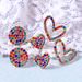 New hip-hop style inlaid colorful set, niche hollow heart design earring accessory_ipsvogv.com