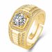 Plating Domineering Full Business Men's Ring, Color Guaranteed Double Row Diamond Set Engagement Ring_ipsvogv.com