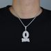 Men's Hip Hop Zirconium Letter Pendant Necklace - O Block Design With Cubic Zirconia, 60cm Chain (Silver/Gold) Rap Inlaid Zircon Jewelry_ipsvogv.com
