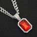 Hip Hop Rap Men's Red Pendant Jewelry Trendy and Cool Decoration Cuban Chain Necklace_ipsvogv.com