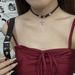 Women’s Jewelry Set Fashion Hot Girl Style Wine Red Leather Necklace Female Retro Niche Choker Punk Clavicle Chain Sweet Cool Necklace_ipsvogv.com
