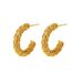 Women’s Jewelry Set Fashion Stainless Steel Plated With Gold New High End Fashionable And Versatile C Shaped Spiral Zircon Earrings_ipsvogv.com
