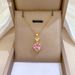 Steel 【 Titanium 】 Pink Heart-Shaped Zircon Light Luxury Temperament Gorgeous Full Diamond Necklace Women's Versatile 【 】_ipsvogv.com