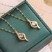 Elegant Stainless Steel Chain Classic Purple Stone Pendant Necklace for Women Lady Fashion Jewelry Daily Party Accessories Gifts_ipsvogv.com