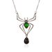 Halloween jewelry, three piece set of exaggerated personality, spider necklace, earrings and ring, retro emerald set accessories_ipsvogv.com