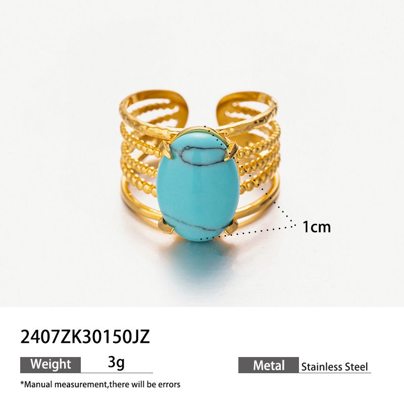 ins niche turquoise devil's eye stainless steel ring female non fading zircon gold titanium steel_ipsvogv.com