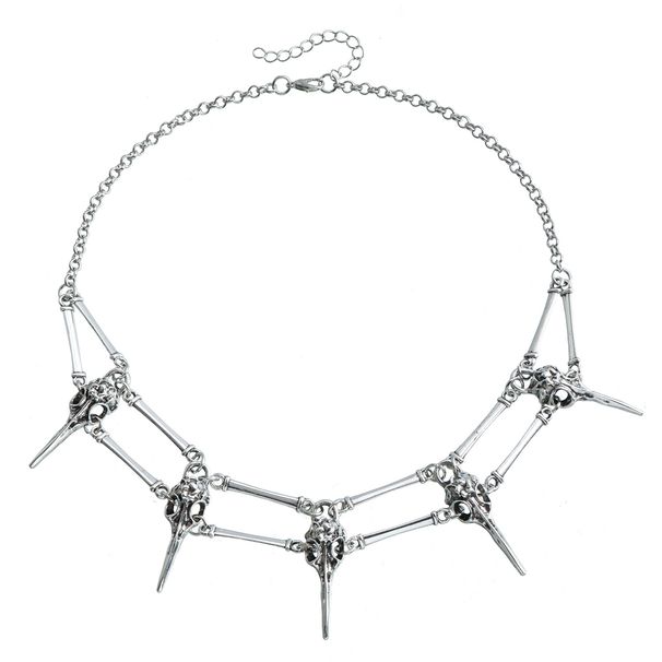 Vintage Gothic Bird Skull Neck Chain, Evil Skull, Pagan Wizard Magic Necklace, Alloy Ornament_ipsvogv.com
