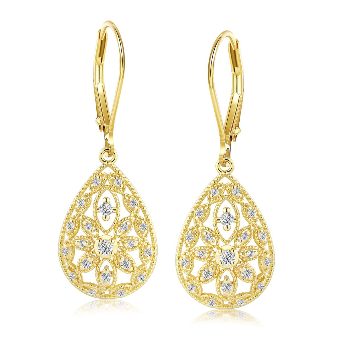 Women’s Jewelry Set Fashion Temperament Light Luxury Inlaid Zircon Earrings Exquisite Water Drop High Grade Geometric Copper Plated 14K Gold Earrings_ipsvogv.com