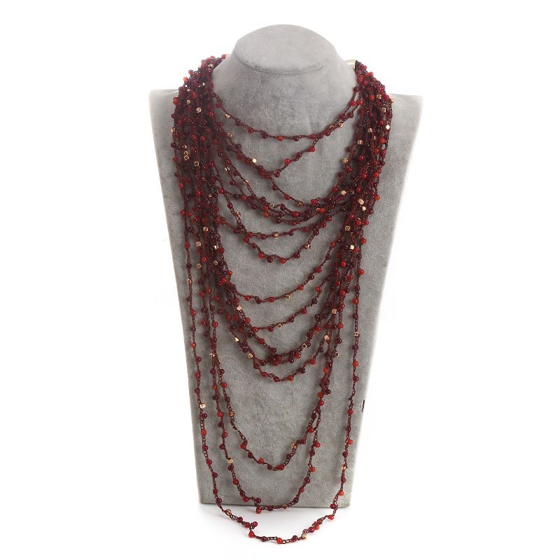 New Bohemian Style Multi-layer Bead For Women, Exaggerated And Atmospheric, Hand Woven Necklace_ipsvogv.com