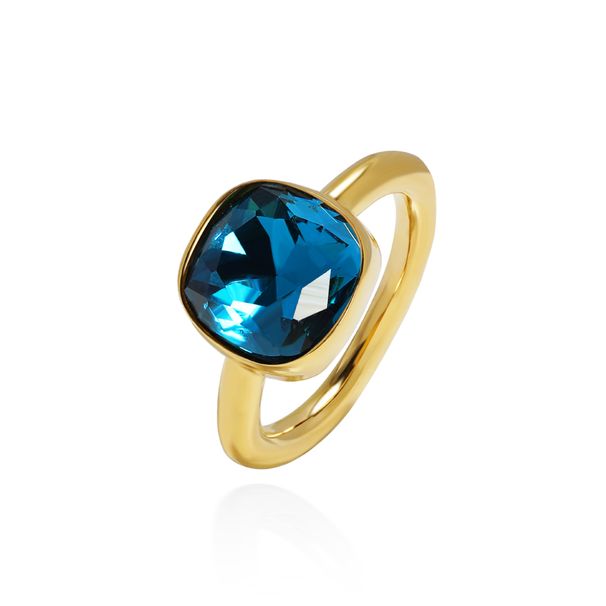 Women's Jewelry Square Crystal Ring New Style Fashionable Exquisite Shining Multi Faceted Titanium Steel Ring Jewelry_ipsvogv.com