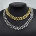 Unisex 14mm Diamond Shaped Flip Top Alloy Diamond Studded Men's Necklace Men's Hip Hop Style Cuban Chain_ipsvogv.com