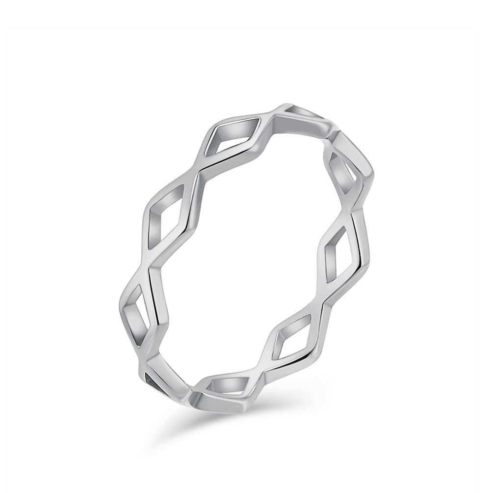 INS simple hollow diamond titanium steel tail ring ring ladies workplace fashion wear elegant stainless steel female ring_ipsvogv.com
