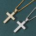 necklace men's three row zircon cross hip hop pendant men's trendy hiphop popular accessories_ipsvogv.com