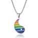 Rainbow Tai Chi diagram Yin Yang fish couple titanium steel pendant necklace jewelry_ipsvogv.com