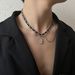 Retro Hip Hop Fashion Trend Necklace Men And Women Cold Style Gem Leather Rope Cuban Clavicle Chain_ipsvogv.com