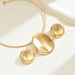 Metallic style women's geometric earring set, niche circular pendant design, collarbone chain necklace accessory_ipsvogv.com