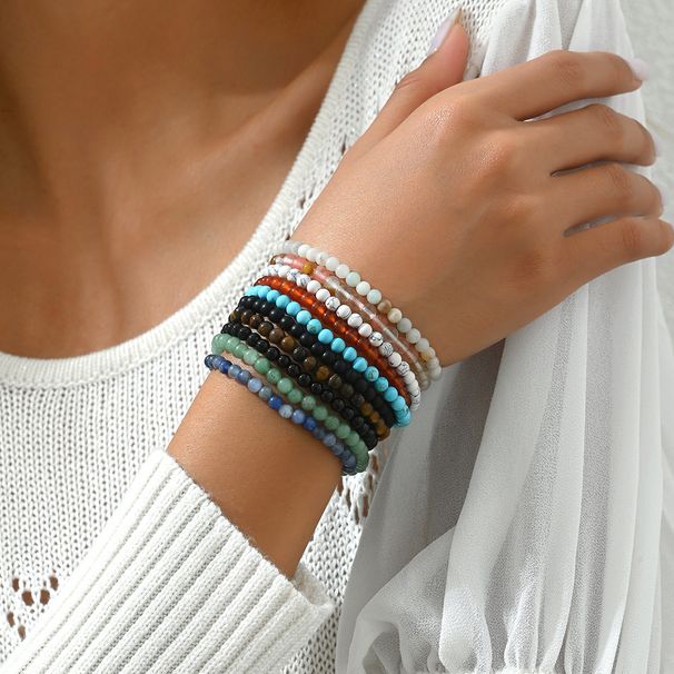 2024 New Women's Geometric Bead Set Handmade Weaving High end Design Versatile Bracelet_ipsvogv.com
