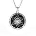 2021 New Drip Oil Round Brand Flower Shaped Leather Rope Necklace Student Couple Small Pendant Men and Women Titanium Steel Jewelry_ipsvogv.com