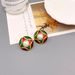 New colored enamel pearl ear clip design with brass electroplating genuine gold, fashionable and personalized earrings_ipsvogv.com