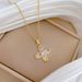 】 Lucky 【 Grass Light Luxury Charm Gorgeous Full Diamond Necklace Women's Versatile Clavicle Titanium Steel Chain 【 】_ipsvogv.com