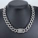 Men’s Jewelry Set Fashion 15mm Diamond Shaped Full Drill Alloy Necklace For Men And Women High End Trendy Personality Hip Hop Rap Cuban Chain_ipsvogv.com