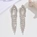 Unisex Exaggerated Personality Diamond Studded Long Tassel Earrings Fashionable Catwalk Temperament Versatile Earrings For Women_ipsvogv.com