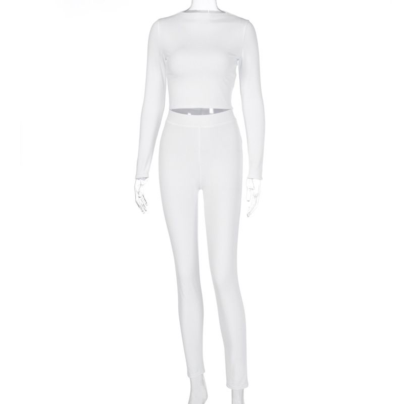 Women's Clothing Sports Long Sleeve Two Piece Set Casual Pant Suits Set_ipsvogv.com