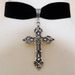 Velvet Ribbon Faith Blessing Lucky Peace Cross Necklace Jewelry_ipsvogv.com