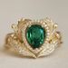 Sanjie's New Women's Ring Electroplated Gold And Inlaid With Green Water Droplets Bracelet_ipsvogv.com
