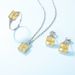 Large yellow diamond colored gemstone earrings S925 silver inlaid ice flower cut high carbon diamond earrings light luxury_ipsvogv.com
