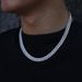 Men's Jewelry 8mm Full Of Zircon Cuban Chain Personality Hip Hop Trendy Bubble Ball Necklace_ipsvogv.com