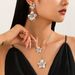 Fashion Jewelry Design Sense Pendant Earring Set 3D Flower Necklace_ipsvogv.com