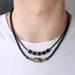 Tianzhu Tibetan Blue Necklace Personalized Woven Wax Rope Ancient Pendant Collar Chain Punk Fashion Men's Jewelry_ipsvogv.com