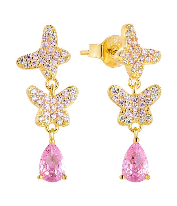Light luxury micro diamond butterfly jewelry set pendant necklace and earrings female S925 sterling silver_ipsvogv.com