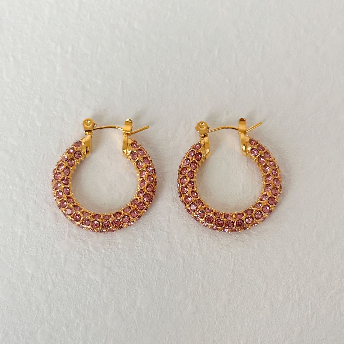 Fashionable Niche Ins Full Diamond Zircon Titanium Steel Macaron Color Earrings_ipsvogv.com