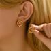 Sweet fresh Japanese and Korean college style with female personality, round bead electroplating design, niche earrings,_ipsvogv.com