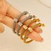 Women's Jewelry Set 316 Ear Pin Stainless Steel Open Bracelet C Shaped Earrings Row Diamond Jewelry_ipsvogv.com