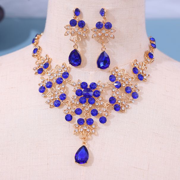 Women's Jewelry Elegant Drop Crystal Necklace And Earrings Set For Wedding, Party, And Special Occasions Water Drop Necklace Accessories_ipsvogv.com