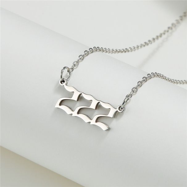 Titanium Steel Angel Number Necklace For Women No. 000 999 Stainless Steel Number Pendant Necklace_ipsvogv.com