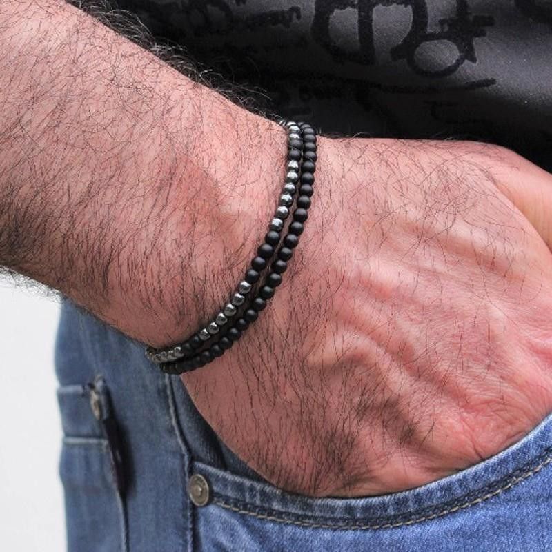 Punk Dark Stacking Bracelet Combination Black Gallstone Evil Eye Bracelet Trend Retro Neutral Zircon Crown Bracelet_ipsvogv.com